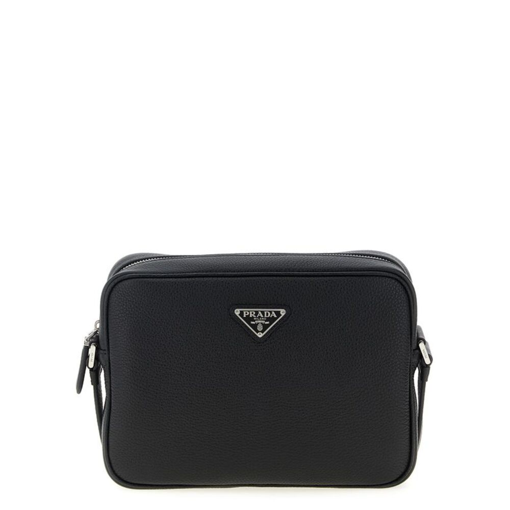 Prada Black Calfskin Crossbody Men's Bag
